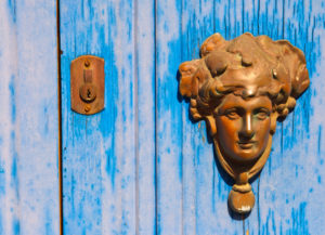 Close-Up Of Door Knocker On Sunny Day